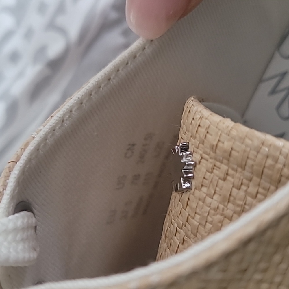 Stuart Weitzman Tan and White Sneakers Classic Canvas Design